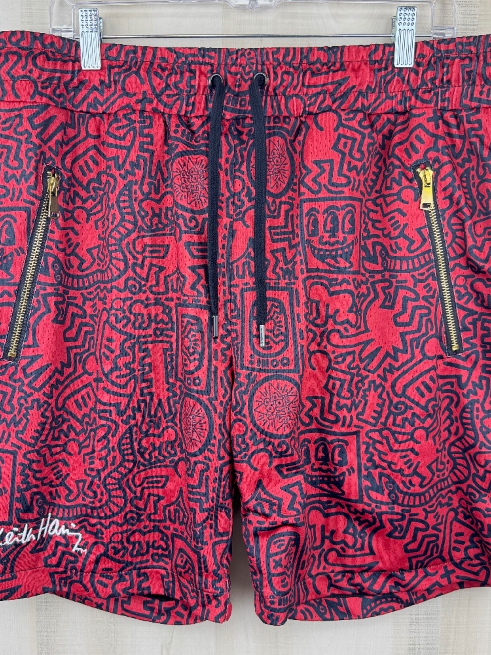 Keith Haring x Shoe Palace Men’s Thick Mesh Shorts Red Blue All Over Print XL
